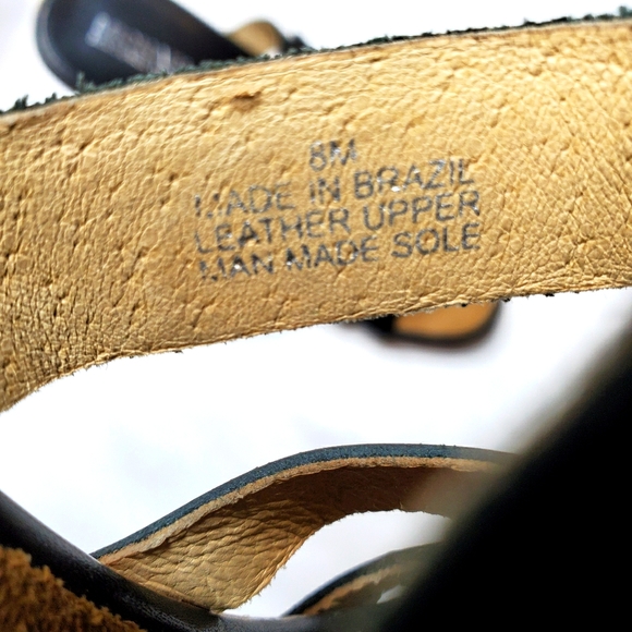 Michael Kors Black Leather Size 8 Wooden Heeled Sandals - Picture 4 of 11